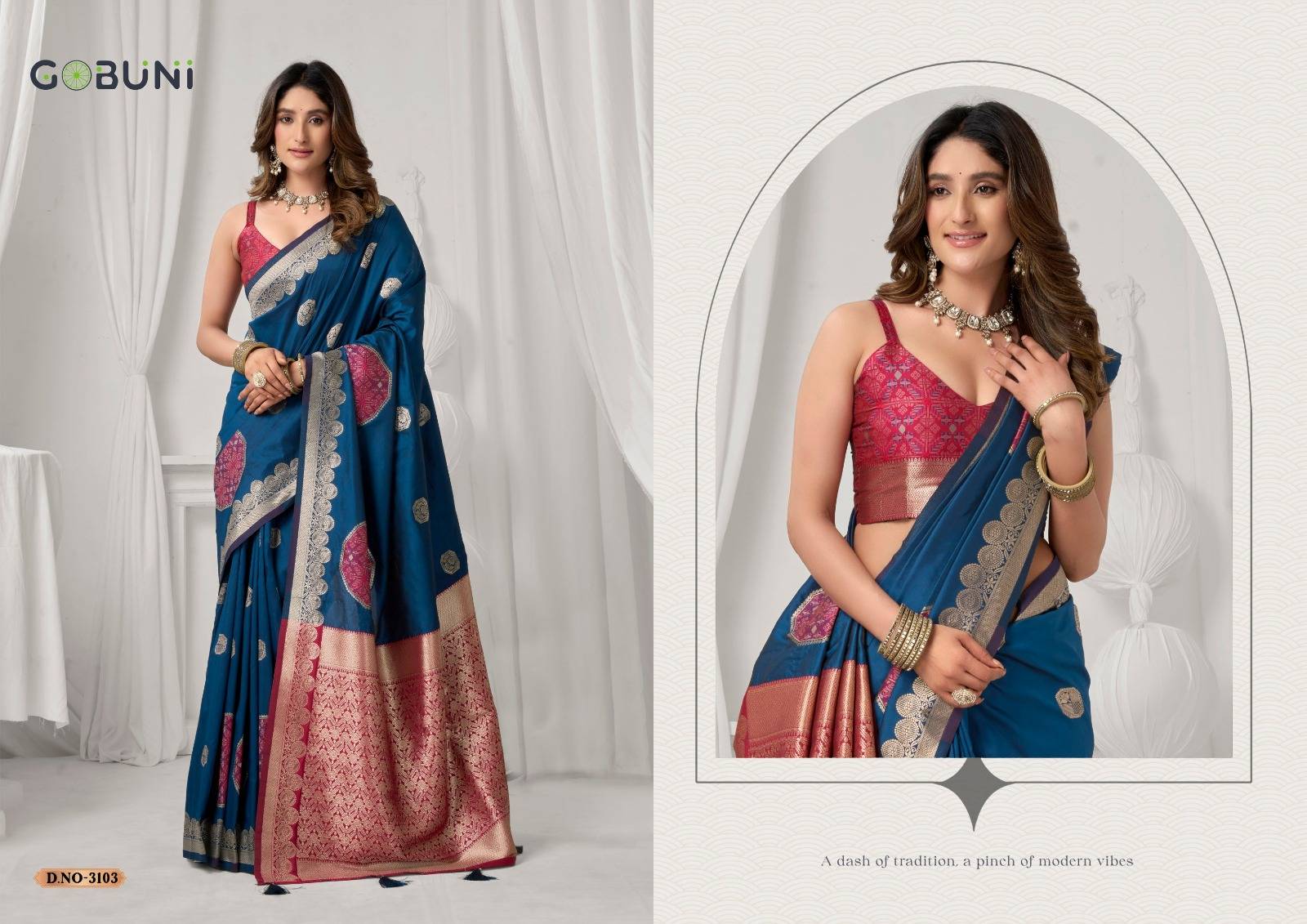  Shraddha By Gobuni 3101 To 3106 Series Indian Traditional Wear Collection Fancy Colorful Party Wear Soft Silk Saree At Wholesale Price